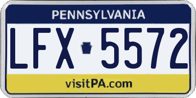 PA license plate LFX5572