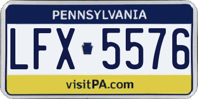 PA license plate LFX5576