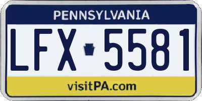 PA license plate LFX5581