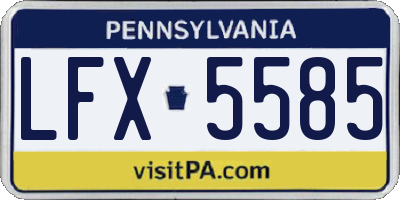 PA license plate LFX5585