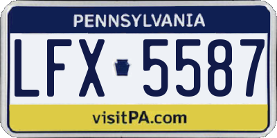 PA license plate LFX5587