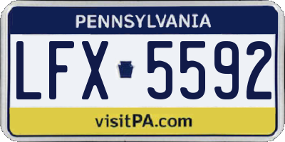 PA license plate LFX5592
