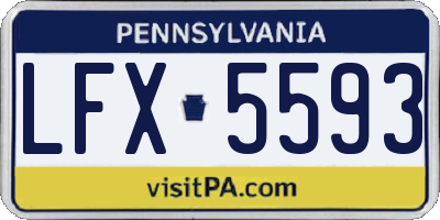PA license plate LFX5593