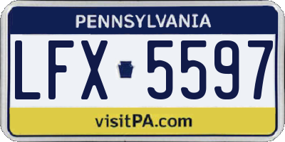 PA license plate LFX5597