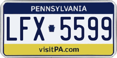 PA license plate LFX5599