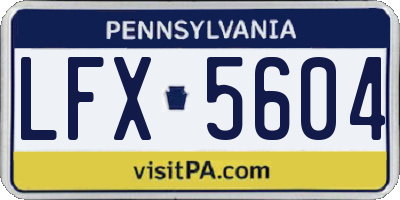 PA license plate LFX5604