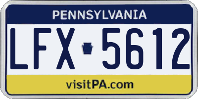 PA license plate LFX5612