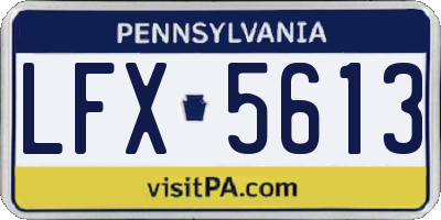 PA license plate LFX5613