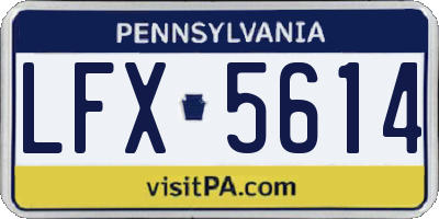 PA license plate LFX5614