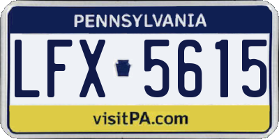 PA license plate LFX5615