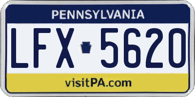 PA license plate LFX5620