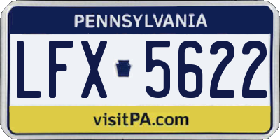 PA license plate LFX5622