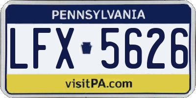 PA license plate LFX5626