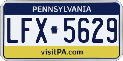 PA license plate LFX5629