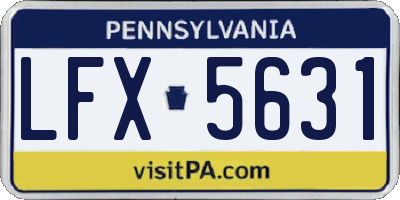 PA license plate LFX5631