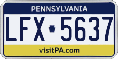 PA license plate LFX5637