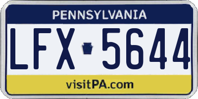 PA license plate LFX5644