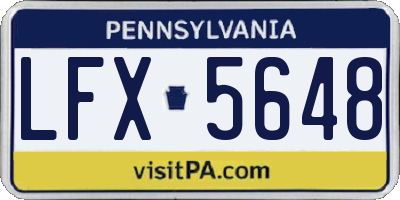 PA license plate LFX5648