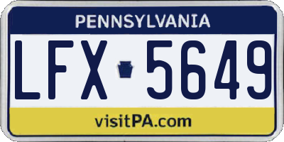 PA license plate LFX5649