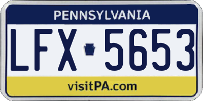 PA license plate LFX5653