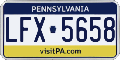 PA license plate LFX5658