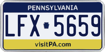 PA license plate LFX5659