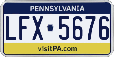 PA license plate LFX5676