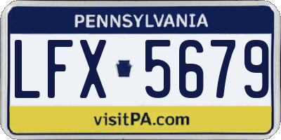 PA license plate LFX5679