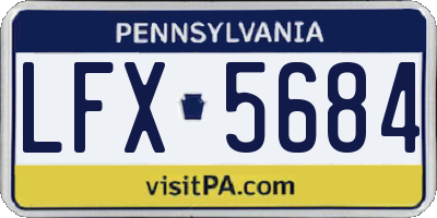 PA license plate LFX5684