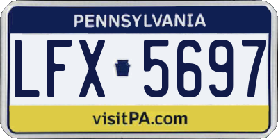PA license plate LFX5697