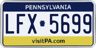 PA license plate LFX5699