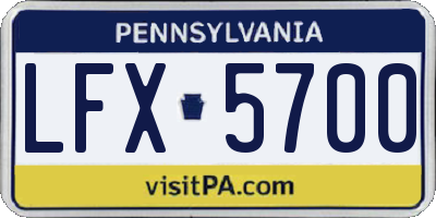 PA license plate LFX5700