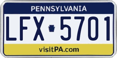 PA license plate LFX5701