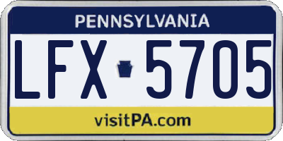 PA license plate LFX5705