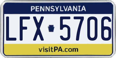 PA license plate LFX5706