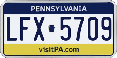PA license plate LFX5709