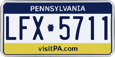 PA license plate LFX5711