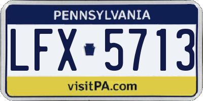 PA license plate LFX5713