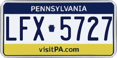 PA license plate LFX5727