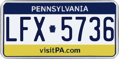 PA license plate LFX5736