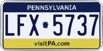 PA license plate LFX5737