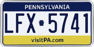PA license plate LFX5741