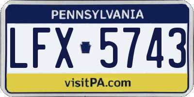 PA license plate LFX5743