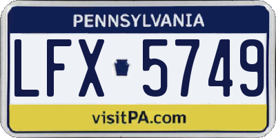 PA license plate LFX5749