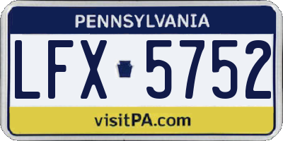 PA license plate LFX5752