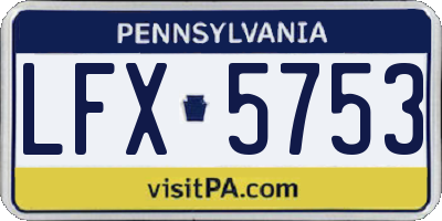 PA license plate LFX5753