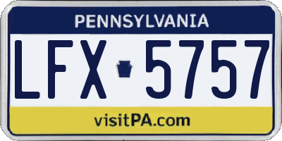 PA license plate LFX5757