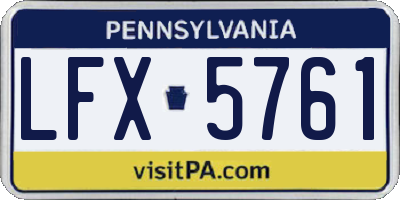 PA license plate LFX5761