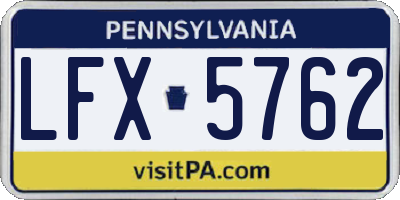 PA license plate LFX5762