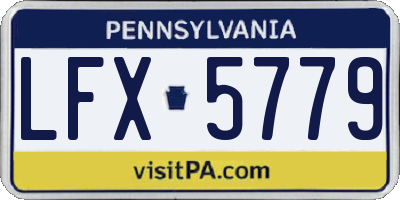 PA license plate LFX5779